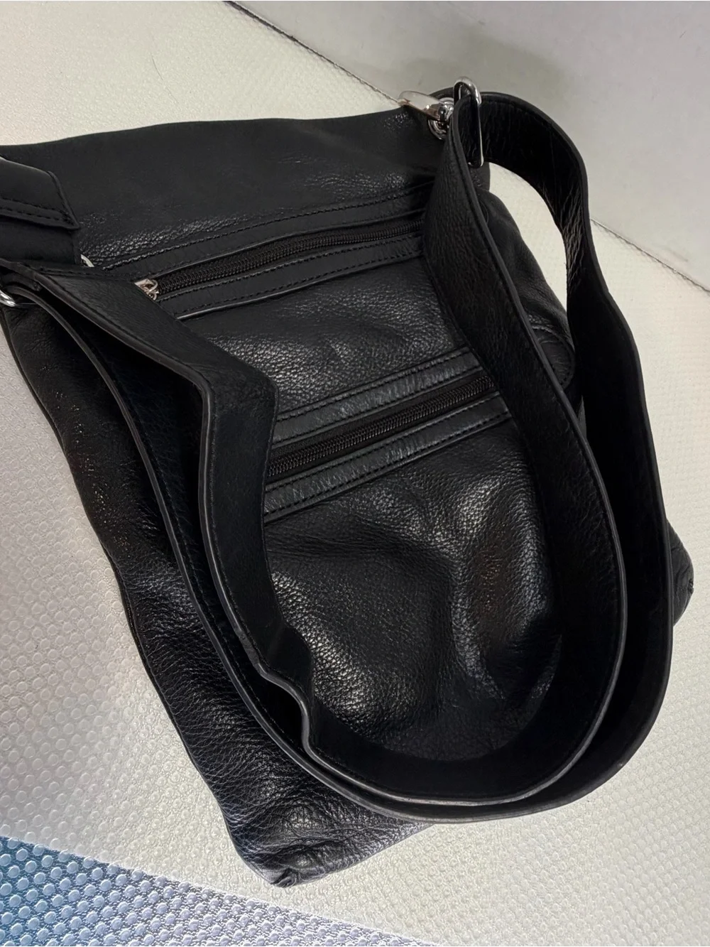 Y2K margot Black Genuine Leather Label Accent